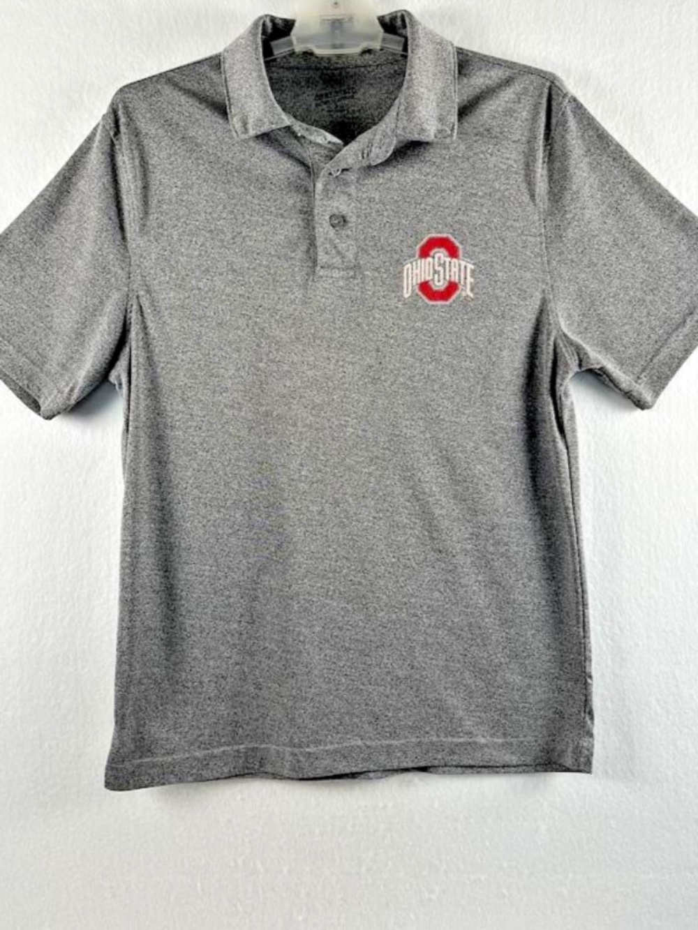 Ohio State Authentic Apparel Unisex Polo Grey Short Sleeve Sz Small Logo
